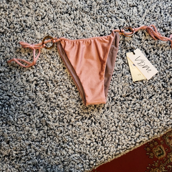VDM The Label Ziggy Reversible Bikini Bottoms - Metallic/Matte Pink Rose - M - Picture 7 of 16